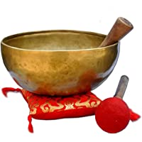 Cuenco tibetano para cantar de 9 pulgadas con forma de G Throat Chakra- cuenco de meditación de Tíbet- cuenco de…